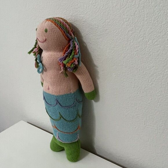 Blabla Kids Regular Mermaid Doll Hand Knitted Plush Blue Tail 18" - Picture 7 of 13